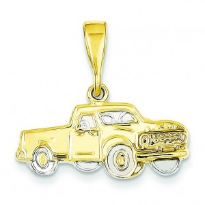Pick Up Truck Pendant in 14k Yellow Gold