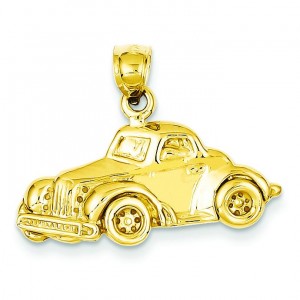Classic Antique Car Pendant in 14k Yellow Gold