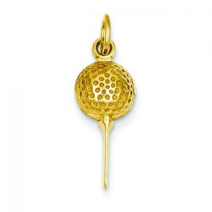 Golf Ball Charm in 14k Yellow Gold
