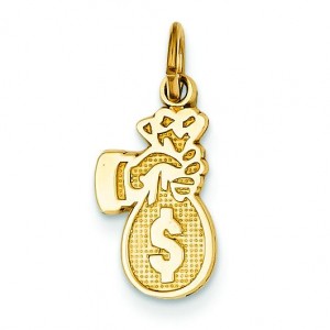 Money Bag Charm in 14k Yellow Gold