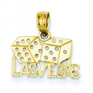 Las Vegas Dice Pendant in 14k Yellow Gold