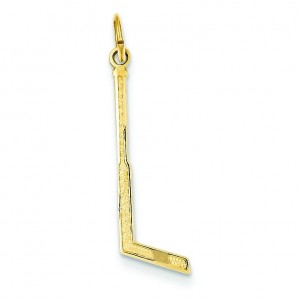 Goalie Stick Charm in 14k Yellow Gold
