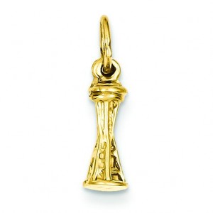 Seattle Space Needle Charm in 14k Yellow Gold