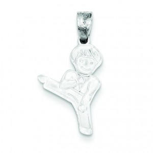 Boy Martial Arts Charm in Sterling Silver