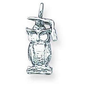 Graduation Owl Charm in Sterling Silver