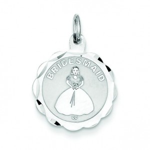 Bridesmaid Disc Charm in Sterling Silver