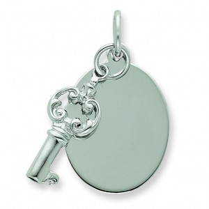 Key Tag Charm in Sterling Silver