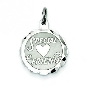 Special Friend Disc Charm in Sterling Silver