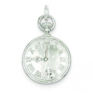 Clock Charm in Sterling Silver