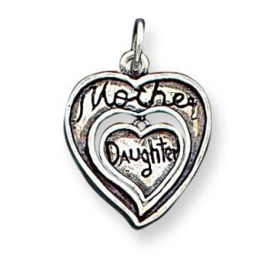 Antique Mother Daughter Charm in Sterling Silver