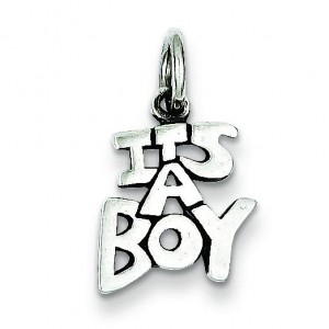 Antique A Boy Charm in Sterling Silver