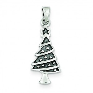 Christmas Tree Pendant in Sterling Silver