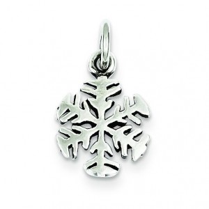 Antique Snowflake Charm in Sterling Silver