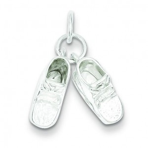 Baby Shoes Charm in Sterling Silver
