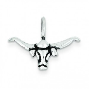 Bull Horns Pendant in Sterling Silver