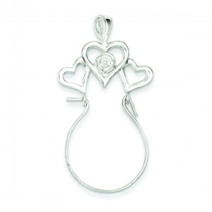 Heart Charm Holder in Sterling Silver