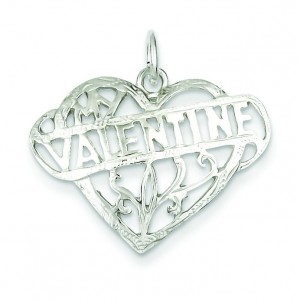 Valentine Heart Charm in Sterling Silver