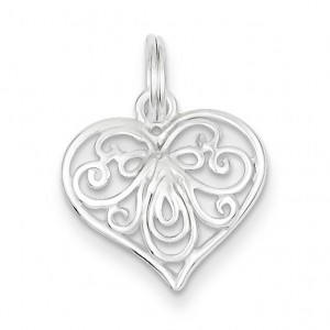 Heart Charm in Sterling Silver