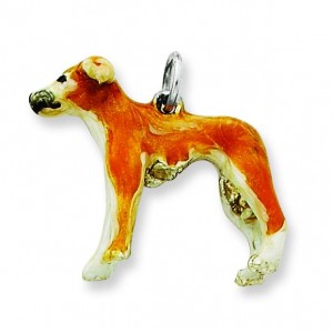 Whippet Charm in Sterling Silver