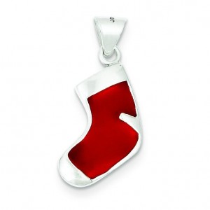 Christmas Stocking Charm in Sterling Silver