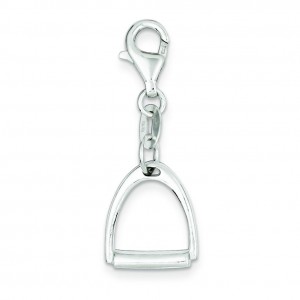 Small Horse Stirrup Charm in Sterling Silver