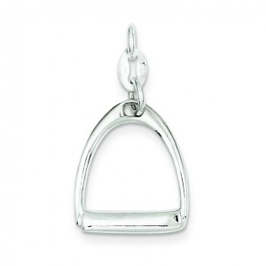 Large Horse Stirrup Charm in Sterling Silver