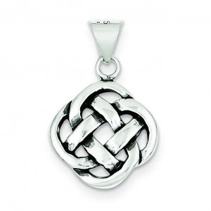 Antiqued Celtic Knot Pendant in Sterling Silver