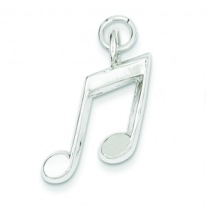 Music Notes Charm in Sterling Silver