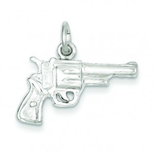 Revolver Charm in Sterling Silver