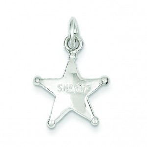 Sheriff Badge Charm in Sterling Silver
