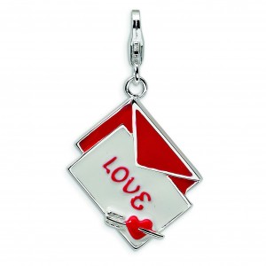 Love Letter Lobster Clasp Charm in Sterling Silver