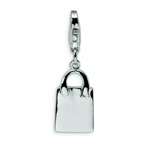 Small Purse Lobster Clasp Charm in Sterling Silver