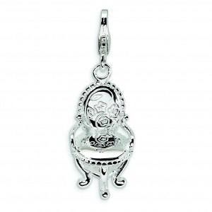 Vanity Chair Lobster Clasp Charm in Sterling Silver