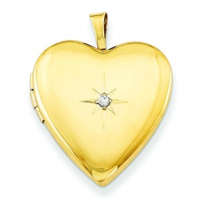 Gold Plated Diamond Heart Locket in Sterling Silver