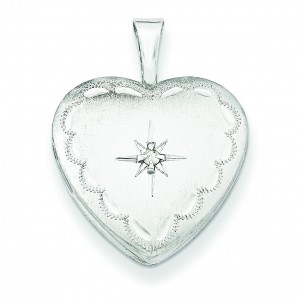 Diamond Heart Locket in Sterling Silver