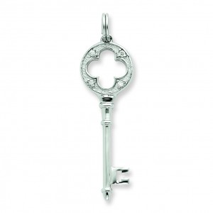 CZ Key Pendant in Sterling Silver