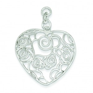 Filigree Heart Pendant in Sterling Silver