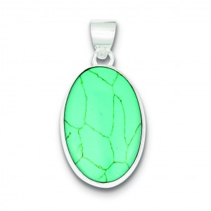 Turquoise Oval Pendant in Sterling Silver