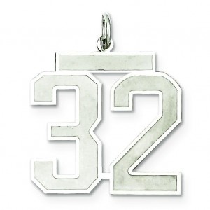 Large Number 32 in Sterling Silver