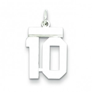 Small Number 10 in Sterling Silver