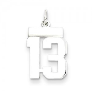 Small Number 13 in Sterling Silver