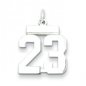 Small Number 23 in Sterling Silver
