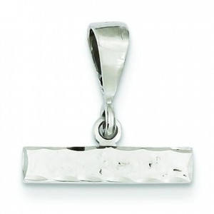 Large Diamond Cut Number Top Charm in 14k White Gold