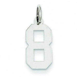 Small Number 8 Charm in 14k White Gold