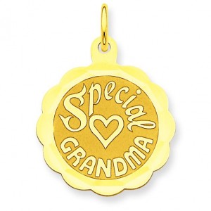 Special Grandma Disc Charm in 14k Yellow Gold