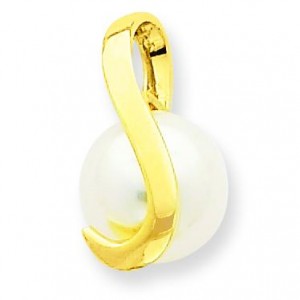 Cultured Pearl Pendant in 14k Yellow Gold