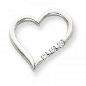 Diamond Heart Pendant in 14k White Gold 