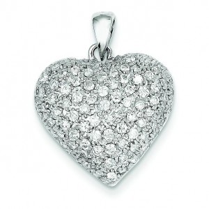 Fancy Diamond Heart in 14k White Gold 