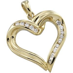 Diamond Heart Pendant in 14k Yellow Gold (0.25 Ct. tw.) (0.25 Ct. tw.)