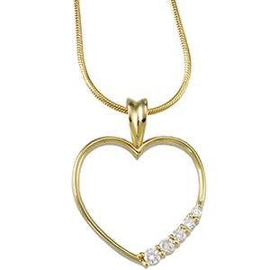 Journey Diamond Heart Pendant in 14k White Gold 